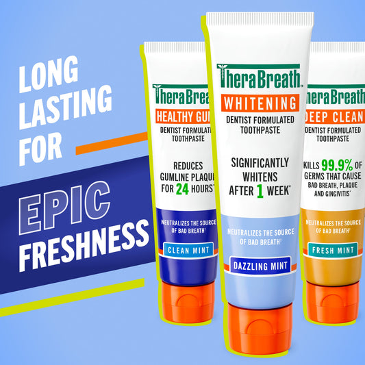 TheraBreath Whitening Toothpaste. Peroxide-Free & Anticavity. Dazzling Mint